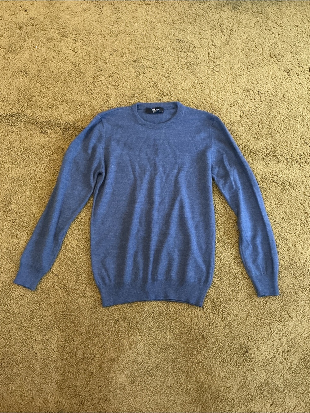 Men’s Crewneck Sweater in Heather Blue - Lightweight Knit